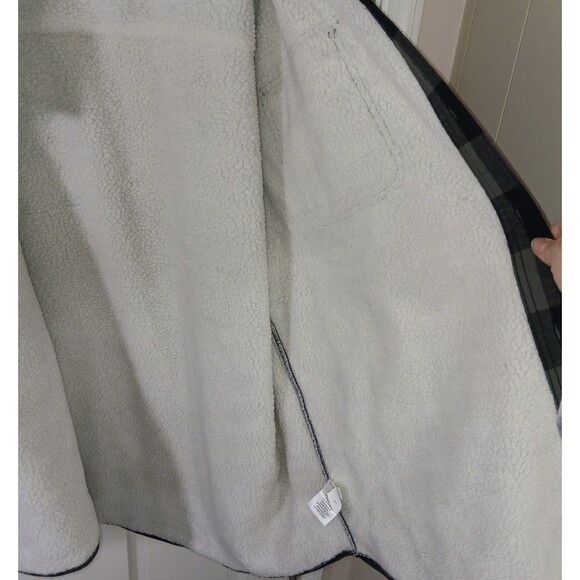 RedHead Flannel Jacket Mens XL Plaid Sherpa Button Down Shacket Black/Green NWTs - Picture 11 of 15